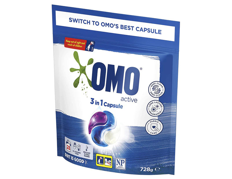 OMO Active 3-in-1 Laundry Capsules - 28 Caps