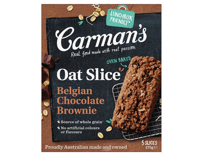 Carman's Oat Slice Belgian Chocolate Brownie 175g - 3 Pack