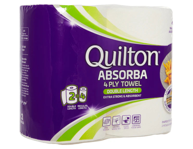 Quilton Absorba 4 Ply Double Length Paper Towels 2 piece