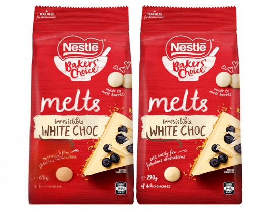 Nestlé Bakers' Choice Melts White Chocolate 290g - 2 Pack