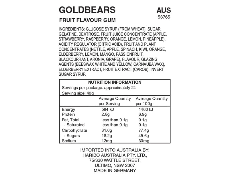 Haribo Mini Gold Gummy Bears 980g