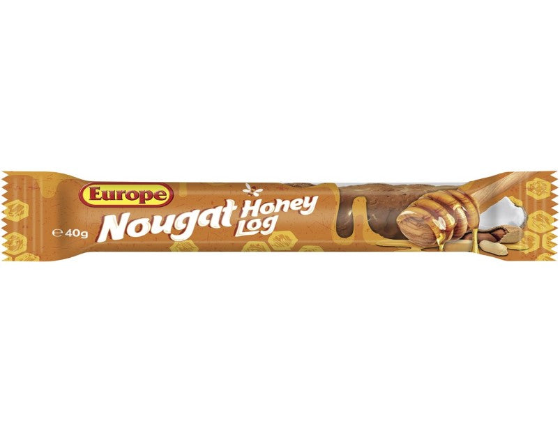 Europe Nougat Honey Log Chocolate Bar 40g - 3 Pack