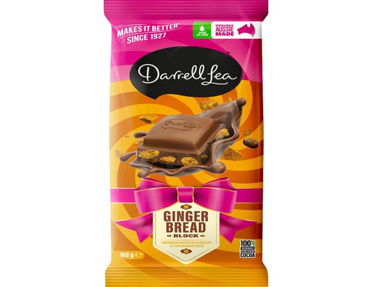 Darrell Lea Gingerbread Chocolate Block 160g - 2 Pack