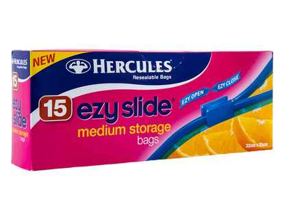 Hercules Ezy Slide Medium Storage Bags 15 piece