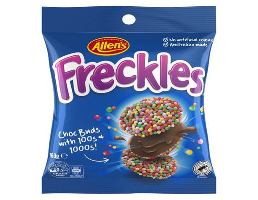 Allen's Freckles Chocolate Buds with 100s & 1000s Lolly Bag 160g - 2 Pack