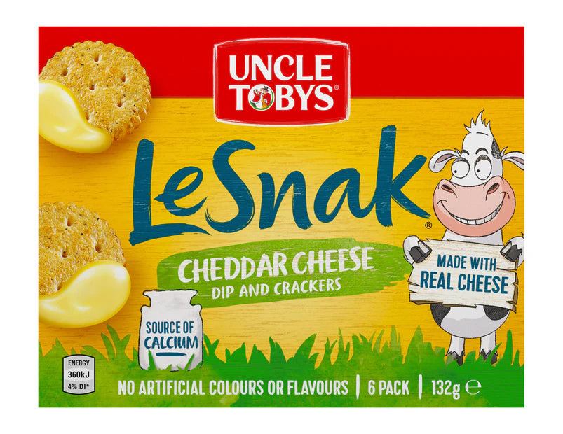 Uncle Tobys Le Snak Cheddar Cheese 6 Pieces - 3 Pack