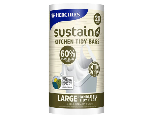 Hercules Large 34L Sustain Kitchen Tidy Bags 20 piece