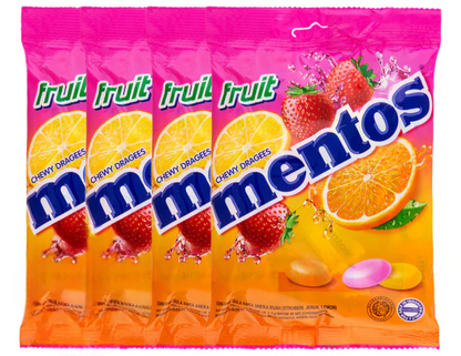 Mentos Fruit Chews – 4 Packs of 50 Pieces - 135g