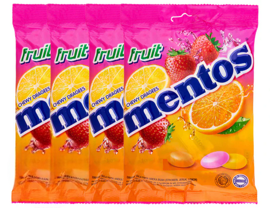 Mentos Fruit Chews – 4 Packs of 50 Pieces - 135g