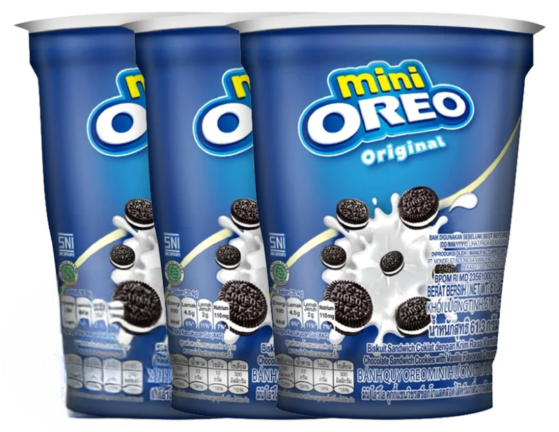 Oreo Mini Tub Original 61.3g - 3 Pack