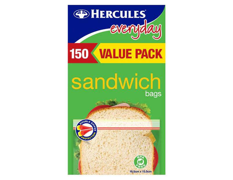 Hercules Everyday Sandwich Resealable Bags 150 piece