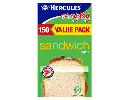 Hercules Everyday Sandwich Resealable Bags 150 piece