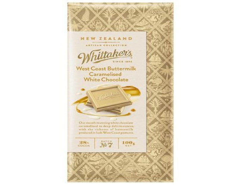 Whittaker's West Coast Buttermilk Caramelised White Chocolate Block 100g - 2 Pack