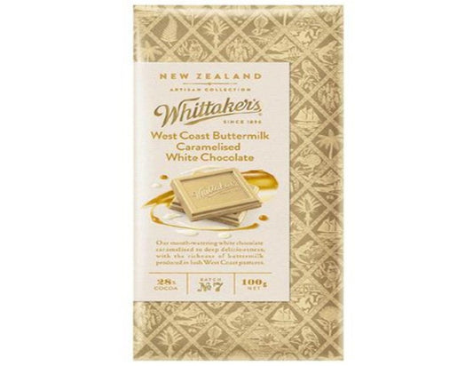 Whittaker's West Coast Buttermilk Caramelised White Chocolate Block 100g - 2 Pack