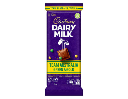 Cadbury Dairy Milk Team Australia Green & Gold Chocolate 170g 3 pack