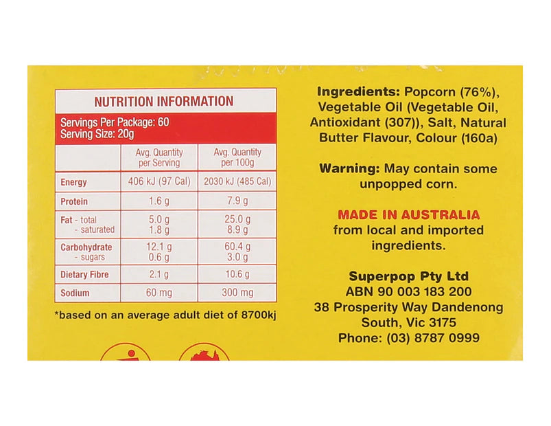 Movietime Microwave Popcorn Butter 100g - 24 Pack