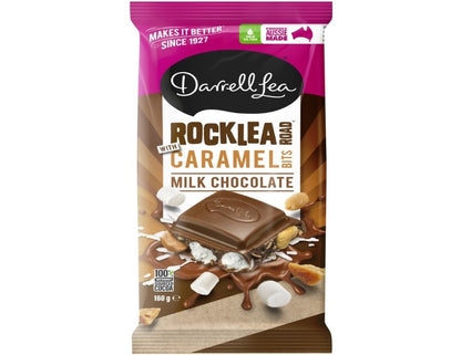 Darrell Lea Rocklea Road Milk Chocolate with Caramel Bits Block 160g - 2 Pack