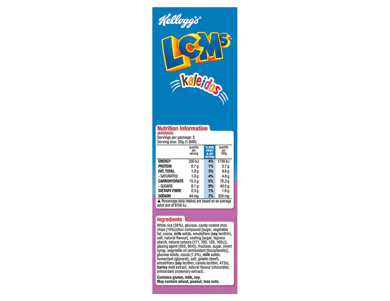 Kellogg's LCMs Kaleidos Bars 100g - 3 Pack