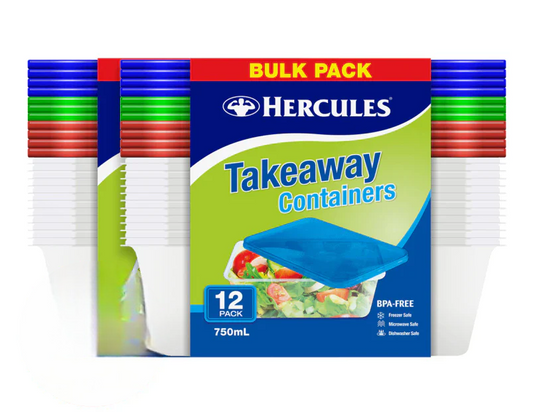 Hercules 750mL Takeaway Food Containers 2 pack