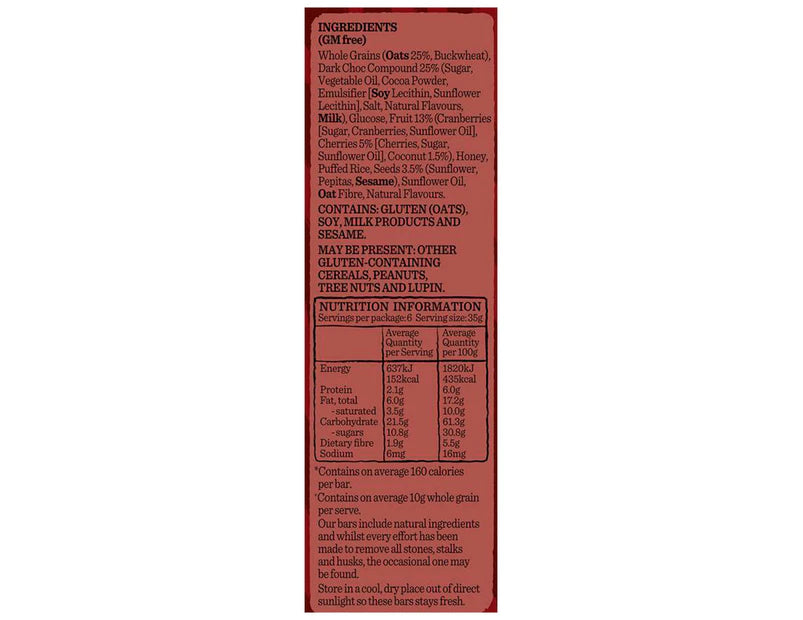 Carman's Dark Choc Bars Cherry & Coconut 210g - 3 Pack