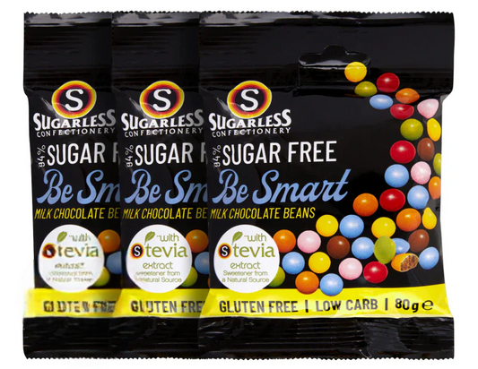 Sugarless Confectionery Be Smart Beans Milk Chocolate 80g - 3 Pack