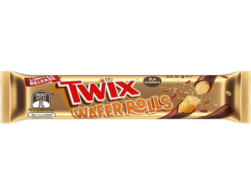 Twix Wafer Rolls Milk Chocolate Bar 22.5g - 5 Pack