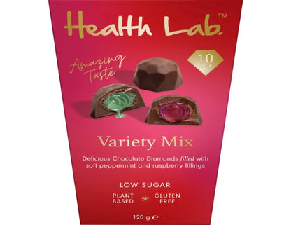 Health Lab Low Sugar Mylk Chocolate Diamonds – Variety Mix - 120g