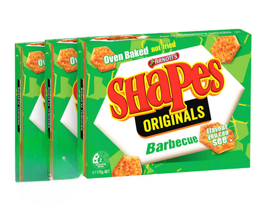 Arnott's Shapes Originals Cracker Biscuits Barbecue 175g - 3 Pack