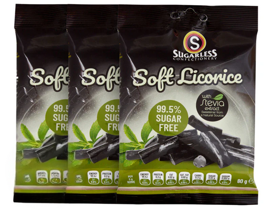 Sugarless Confectionery Soft Licorice 80g - 3 Pack