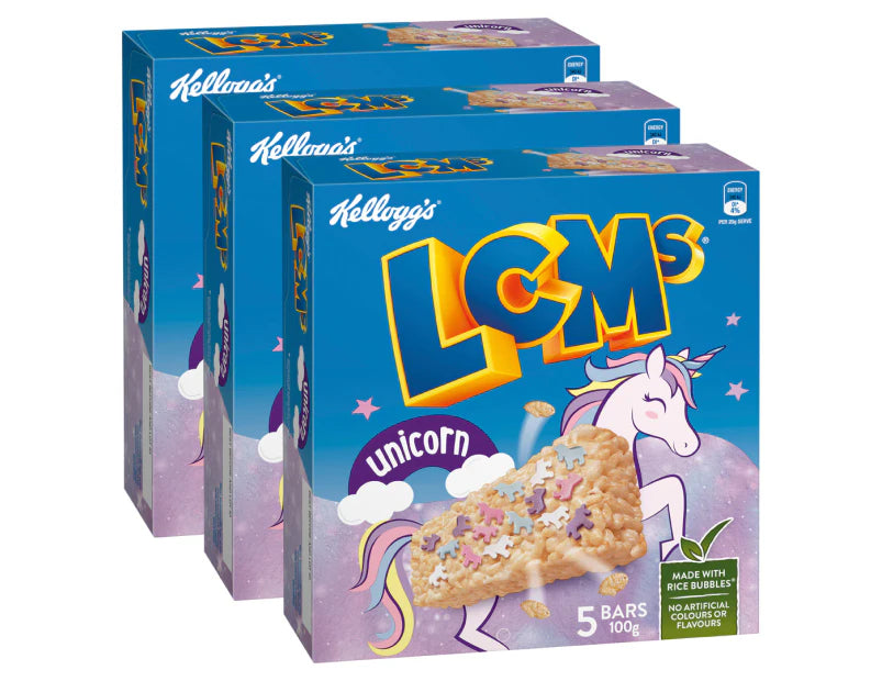 Kellogg's LCMs Unicorn Bars 100g - 3 Pack