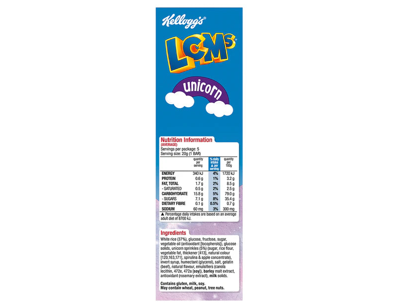 Kellogg's LCMs Unicorn Bars 100g - 3 Pack