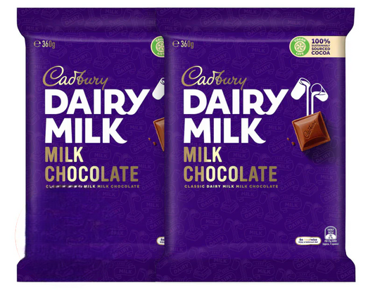 Cadbury Dairy Milk Milk Chocolate 360g 2 pack