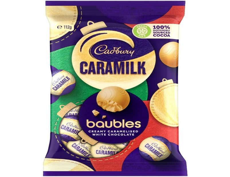 Cadbury Caramilk Chocolate Christmas Baubles Bag 112g