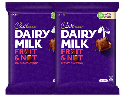 Cadbury Dairy Milk Fruit & Nut 360g 2 pack