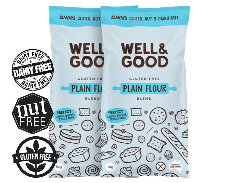 Well & Good Gluten Free Plain Flour Blend 1kg - 2 Pack