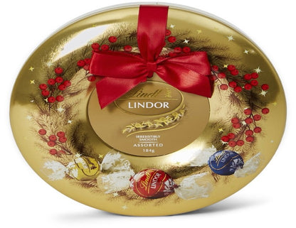 Lindt Lindor Assorted Wreath Tin 184g