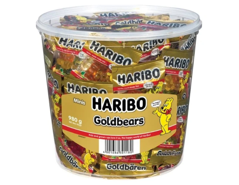Haribo Gold Gummy Bears Mini Bags Bucket
