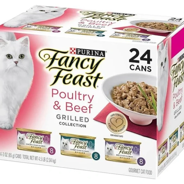 FANCY FEAST Adult Wet Cat Food Classic Poultry & Beef Grilled Collection 24x85g
