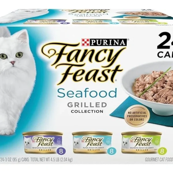 Fancy Feast Adult Wet Cat Food Classic Seafood Grilled Collection 24x85g