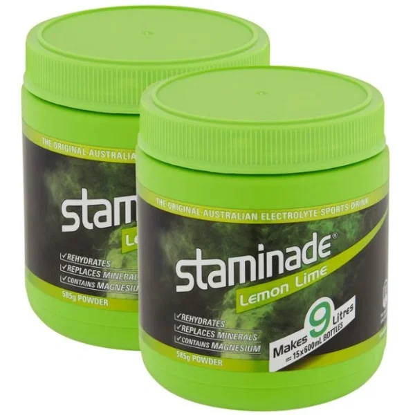 2 x Staminade Electrolyte Sports Drink Powder Lemon Lime 585g