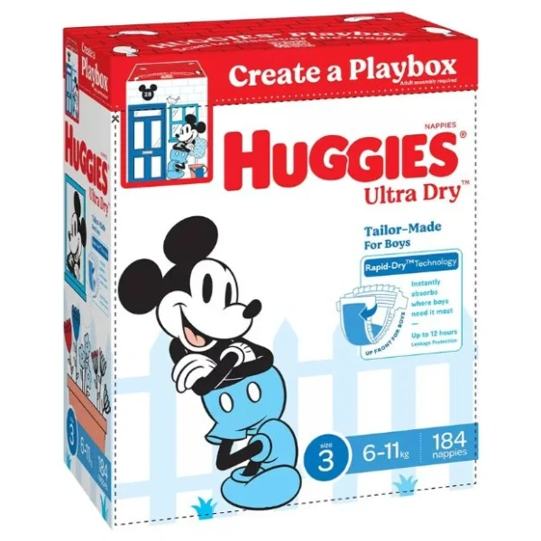 Huggies Ultra Dry Nappies Boys Size 3